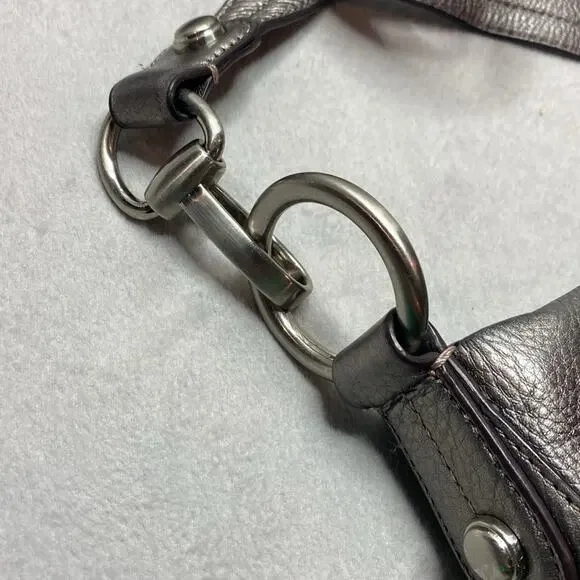 B. Makowsky Silver Shoulder Bag with Silver hardware - Picture 2 of 8